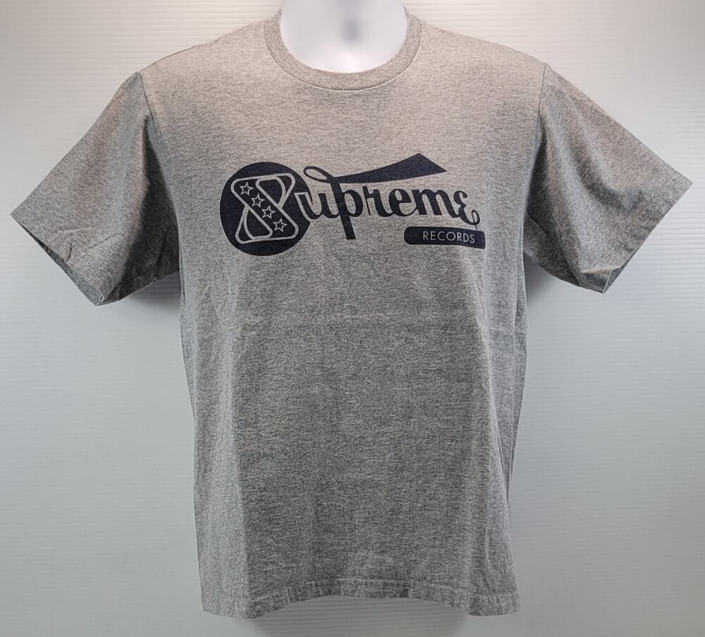 F1) Supreme Records Men Heather Gray T-shirt Small USA